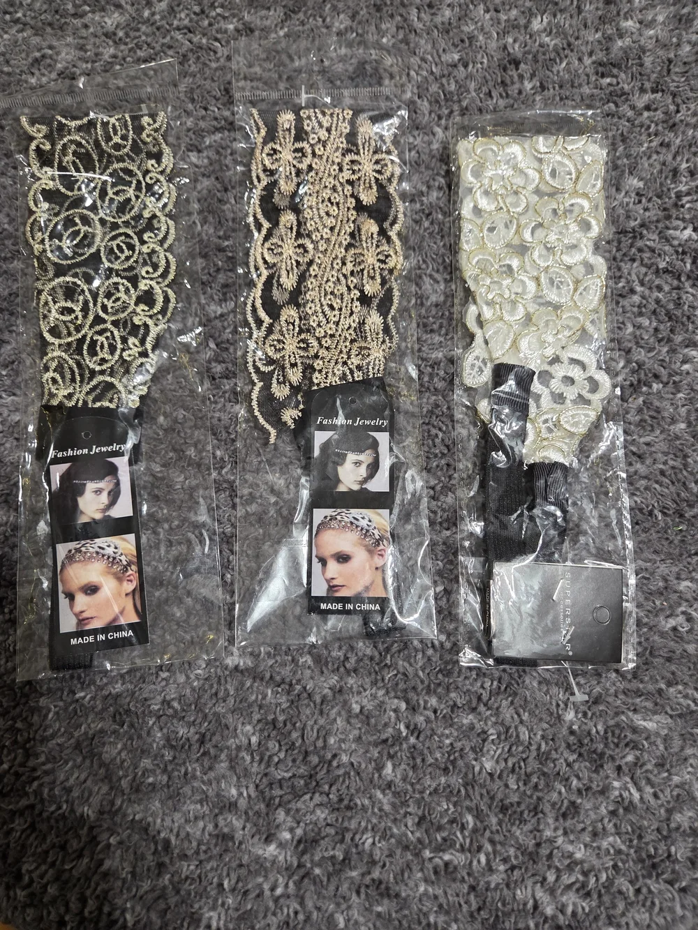 Delicate Lace Headbands Set Of 3